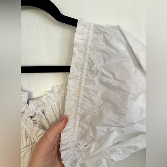 Doen Ischia Shirred Organic Cotton-Blend Voile Midi in Salt white - Picture 8 of 9